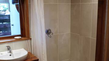 Shower, soap, toilet paper