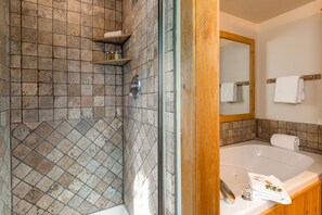 Shower, jetted tub