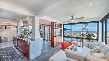 TV connectée, cheminée, lecteur de DVD