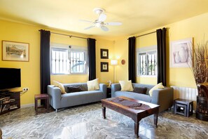 TV, DVD player, stereo