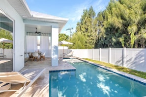 Outdoor pool, a heated pool