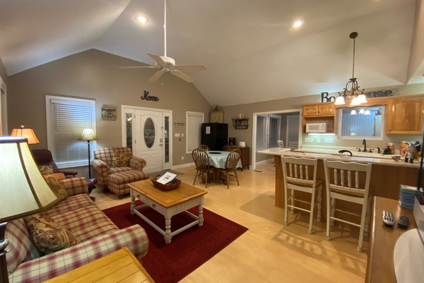 Smart TV, fireplace, video games, DVD player