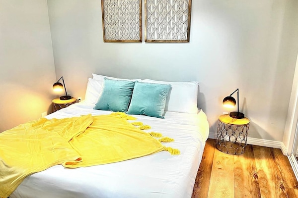 Bedroom 2 has a King sized bed.
Iron/ ironing board in the closet.