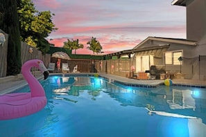 Outdoor pool - Family-Friendly 3BR Home with Pool, Air Hockey & Patio (Chula Vista)