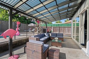 Terrace/patio - 3BR Family Fun Home, Pool, Air Hockey & Patio Dining (Chula Vista)