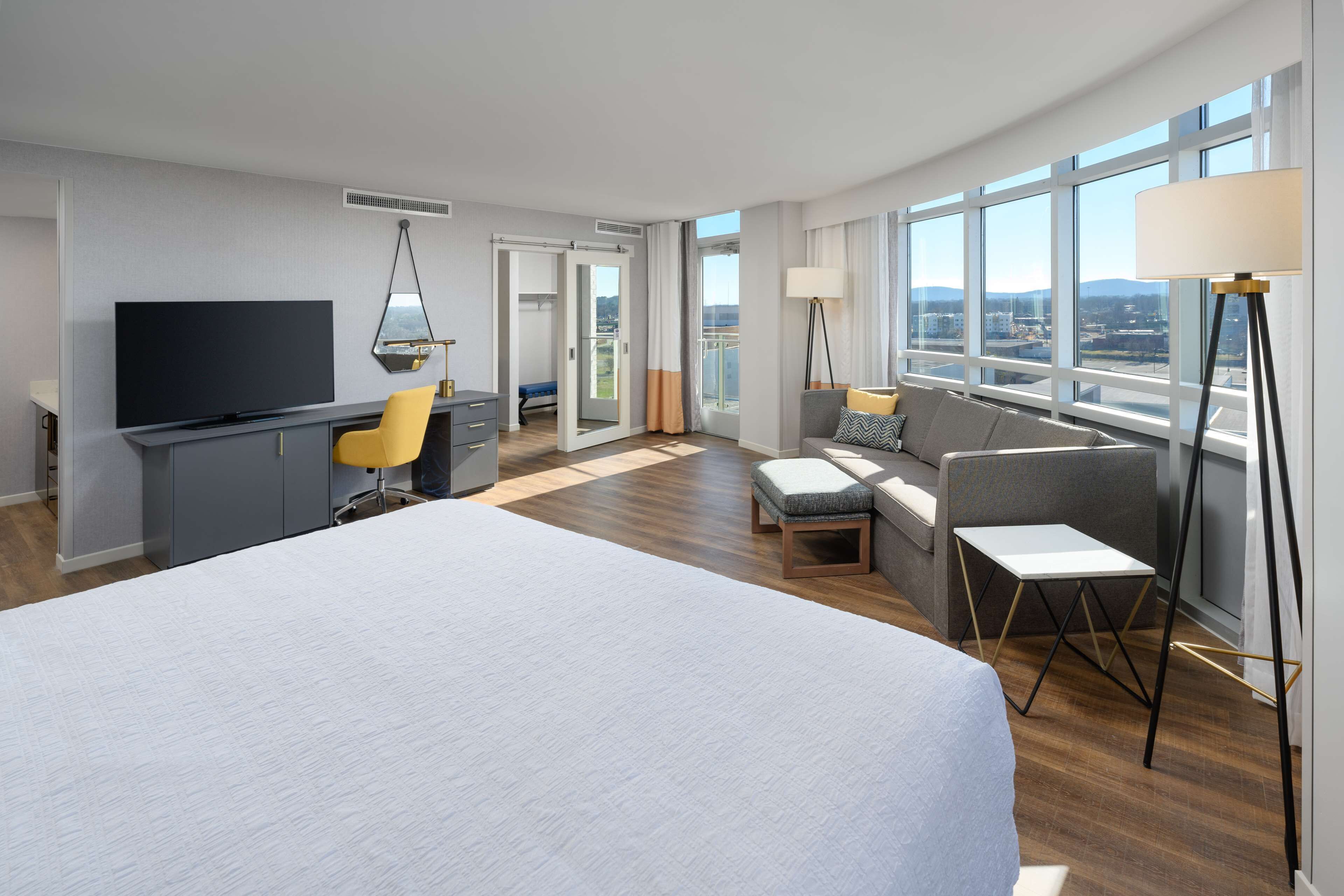 executive suite, 1 king bed, balcony | living area | 42-inch flat-screen tv with cable channels, tv