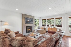 TV, fireplace, offices