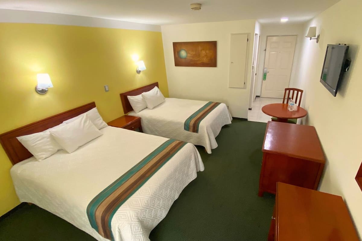 Standard Double Room, 2 Double Beds | Desk, laptop workspace, blackout drapes, iron/ironing board