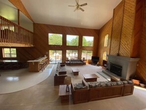 Smart TV, fireplace, video games