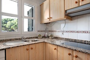 Kühlschrank, Mikrowelle, Herdplatte, Geschirrspüler