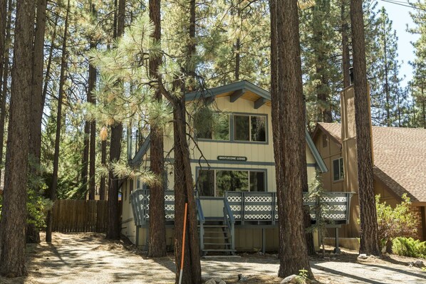 Exterior - Bristlecone Lodge by Destination Big Bear : Beautiful Treed Setting Next to Snow Summit! Fenced Yard! (Big Bear Lake)