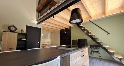 Studio cosy avec mezzanine, cour privative et espace vert Ă Rochetrejoux