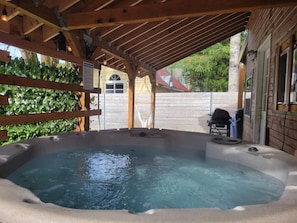 Outdoor spa tub - Hadley's Hideaway -Cottage w/ hot tub, fenced yard close to hikes & Stevens Pass ski hill (Skykomish)