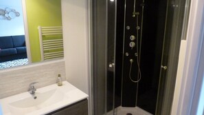 Ducha, secador de pelo, toallas