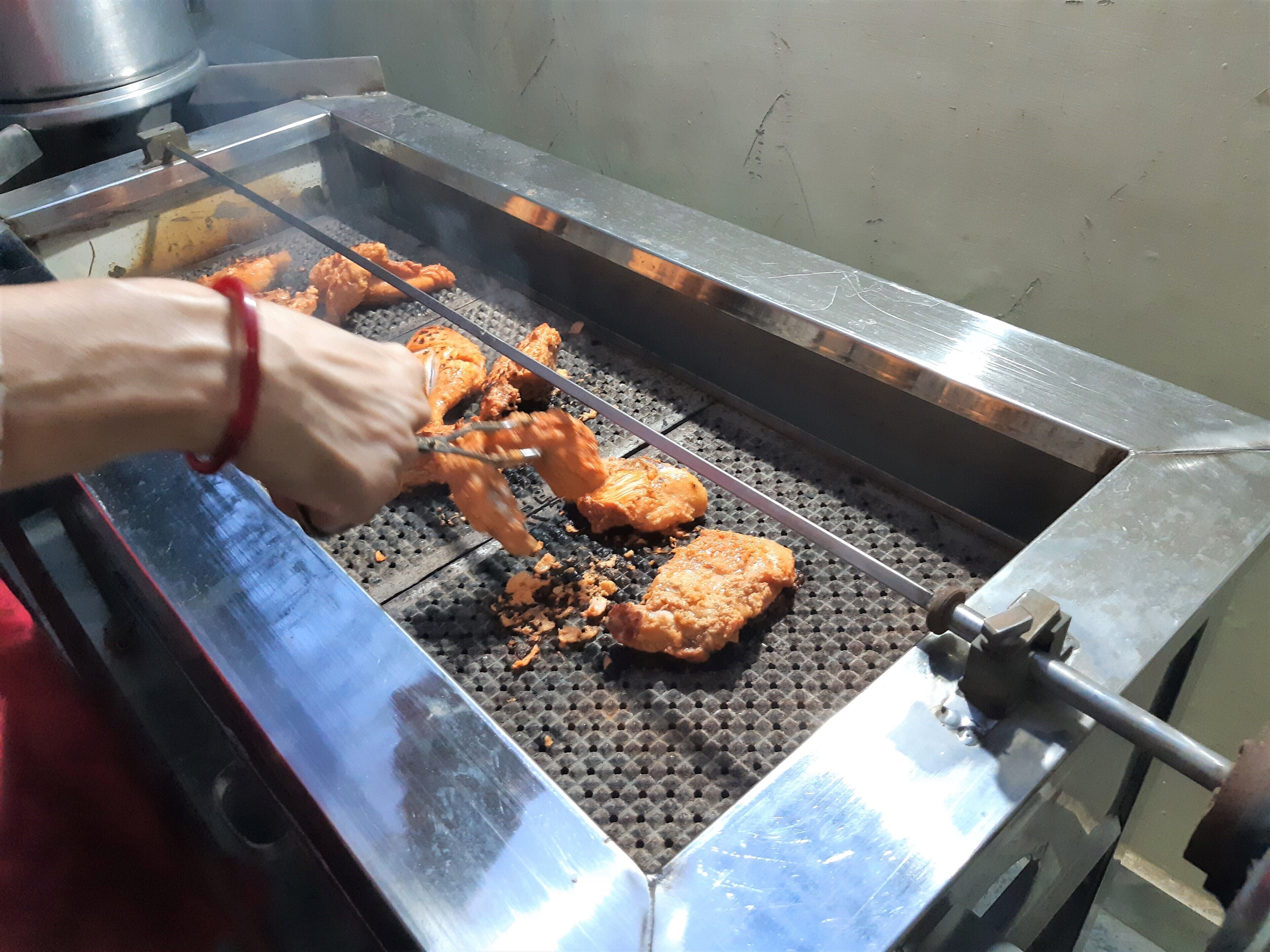 Grill preparation in the house.