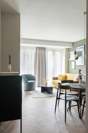 1 habitación y ropa de cama de alta calidad
