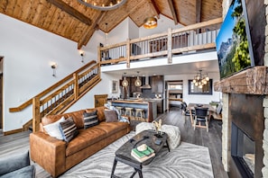 Smart TV, fireplace, stereo
