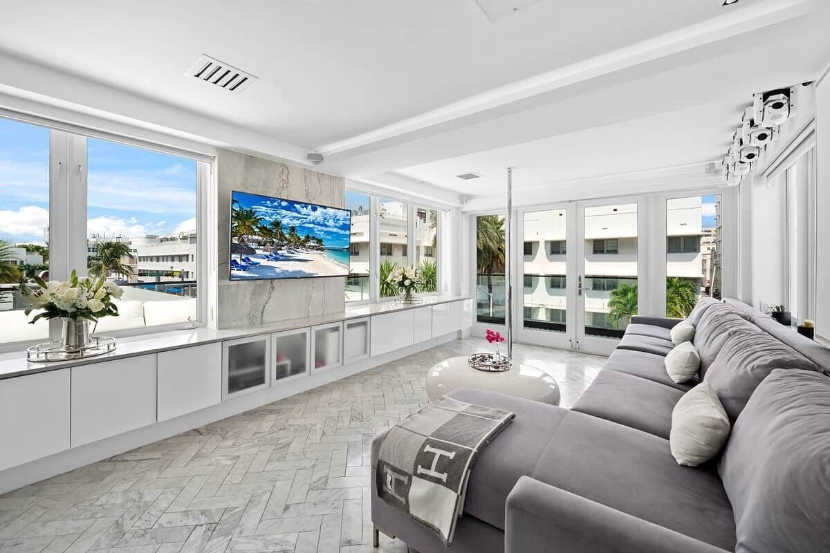 Smart TV, foosball, music library, video library