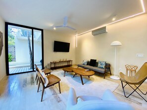 City Apartment, 2 Bedrooms | Living area | Flat-screen TV - 104 Luxury Aldea Zama (Tulum)