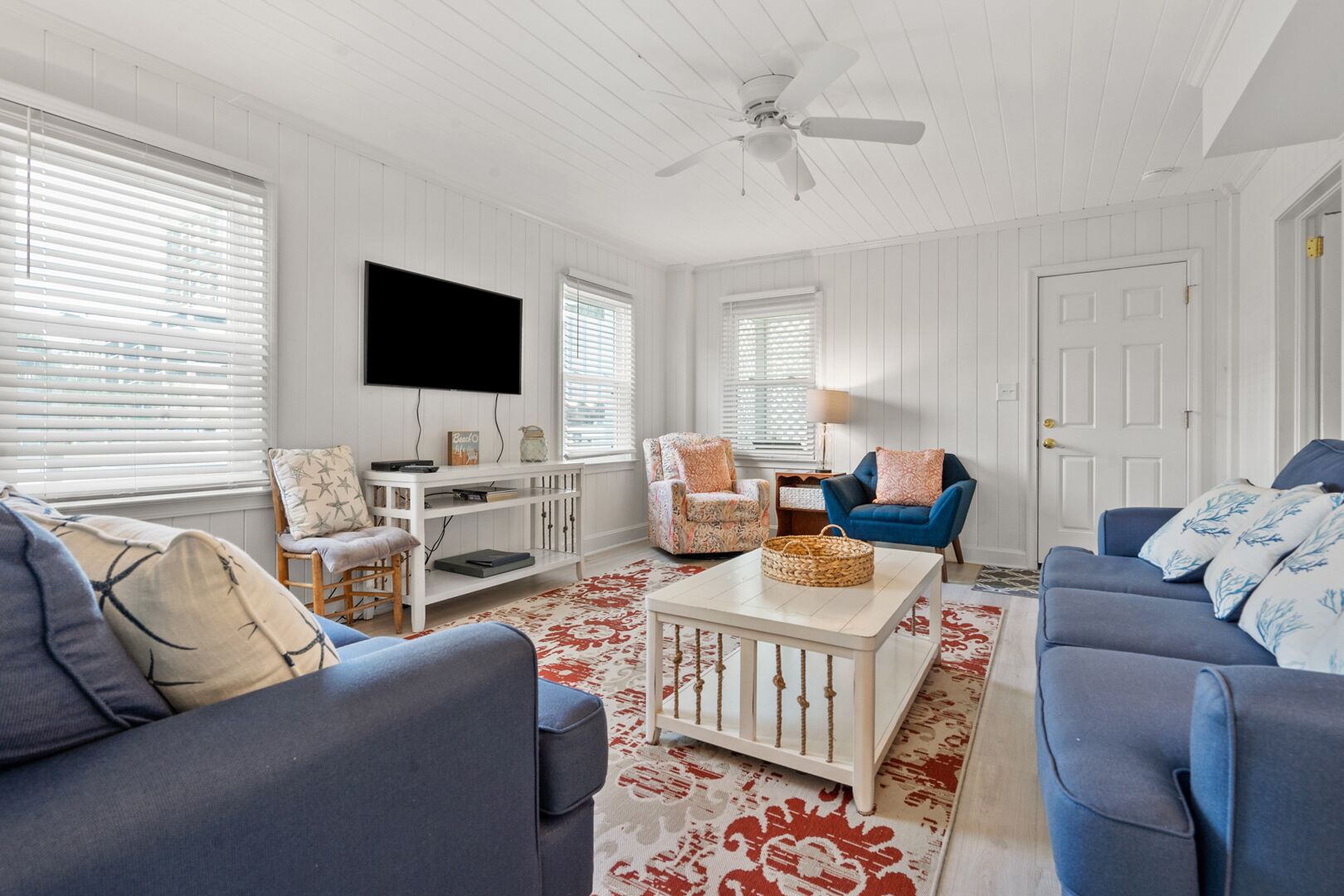 Cozy, pet-friendly vacation rental home directly across the street from surf and sand!