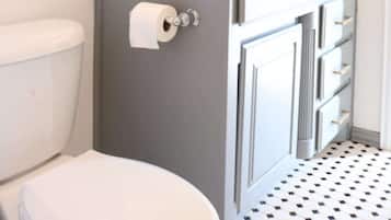 Combined shower/tub, hair dryer