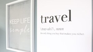 A framed quote saying "KEEP LIFE SIMPLE" and a definition of the word "travel". - 5 Min away from TCU/Downtown/Stockyards/Dickies Arena (Fort Worth)