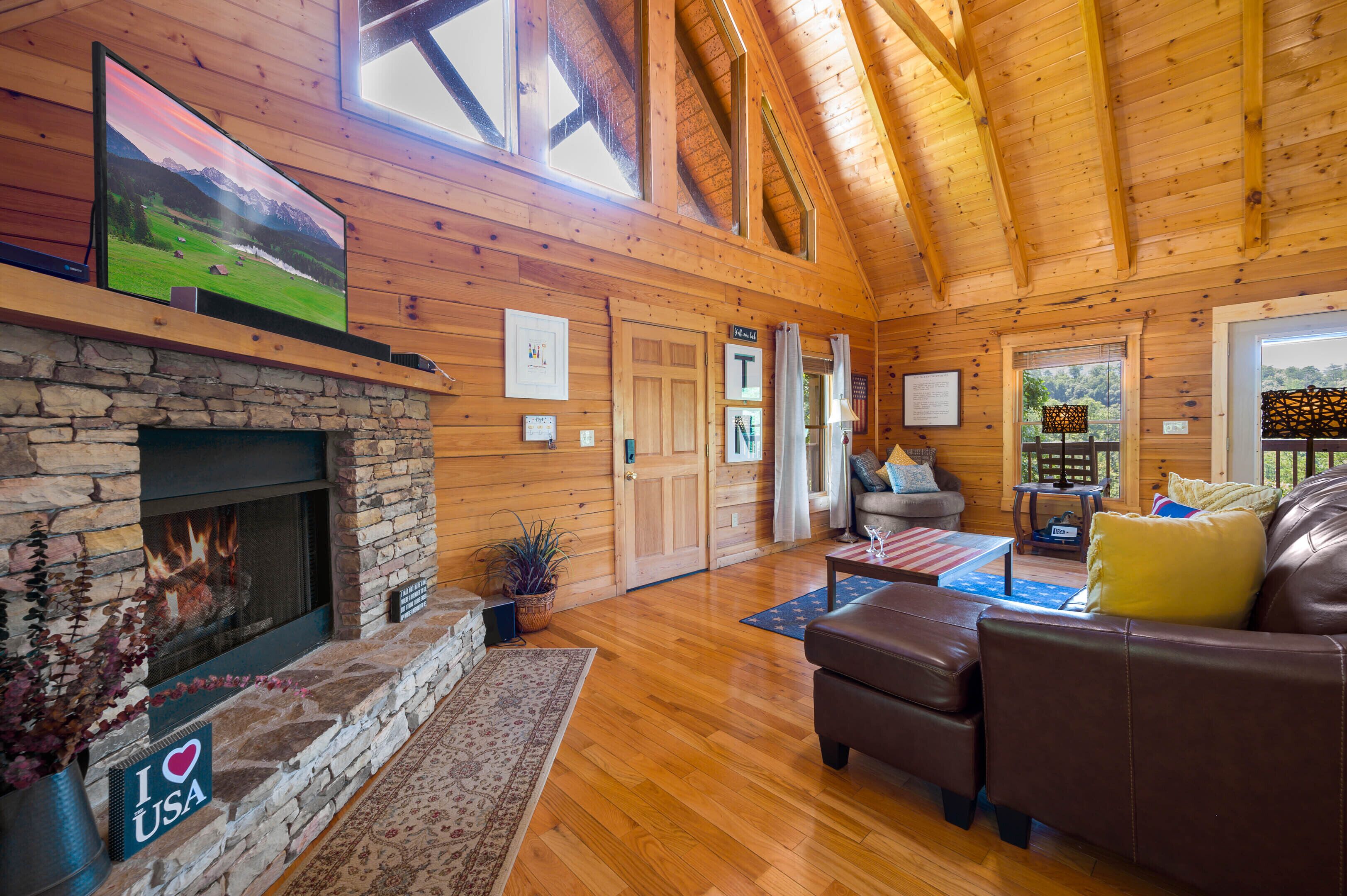 Smart TV, fireplace, video games