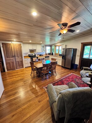 Interior - Historic Log Cabin on 200 acre farm, pasture and forest with panoramic views! (Lebanon)