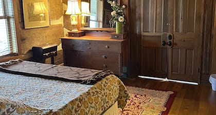 Historic Log Cabin on 200 acre farm, pasture and forest with panoramic views!