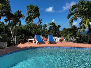 Outdoor pool - Sunshine & Happiness! 2 BR Home, pool & ocean view (Christiansted)