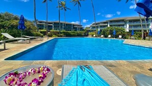 Pool - Poipu Sands 513 – Oceanfront, Ground Floor, Steps to Shipwreck Beach (Koloa)