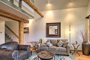 TV, fireplace, books - Steps to Moonlight Basin: Scenic Mtn Retreat! (Big Sky)