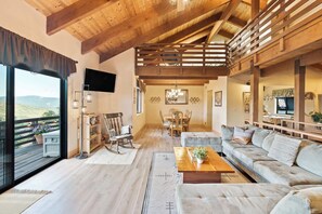 TV, fireplace, DVD player, books