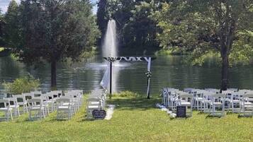 Outdoor banquet area