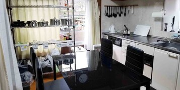 Basic Townhome, Non Smoking | Private kitchenette | Fridge, microwave, stovetop, dishwasher