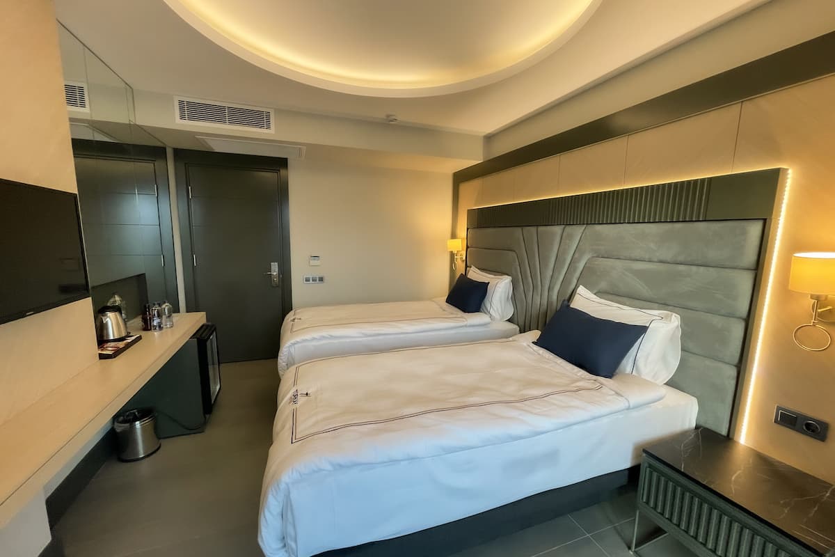 Habitación estándar, varias camas, vista a la ciudad | Sábanas de algodón egipcio, ropa de cama de alta calidad y minibar