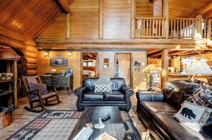 Cabin, Multiple Beds, Hot Tub | Living area | 42-inch TV with cable channels, DVD player - Baldy Bear (Breckenridge)