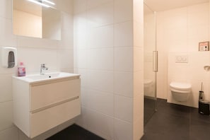 Shower, hair dryer, towels, shampoo - Alkmaar City Centre Apartment A (Alkmaar)