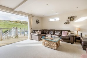 TV, fireplace, foosball