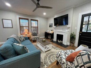 TV, fireplace, video games