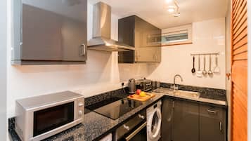 Fridge, microwave, oven, electric kettle