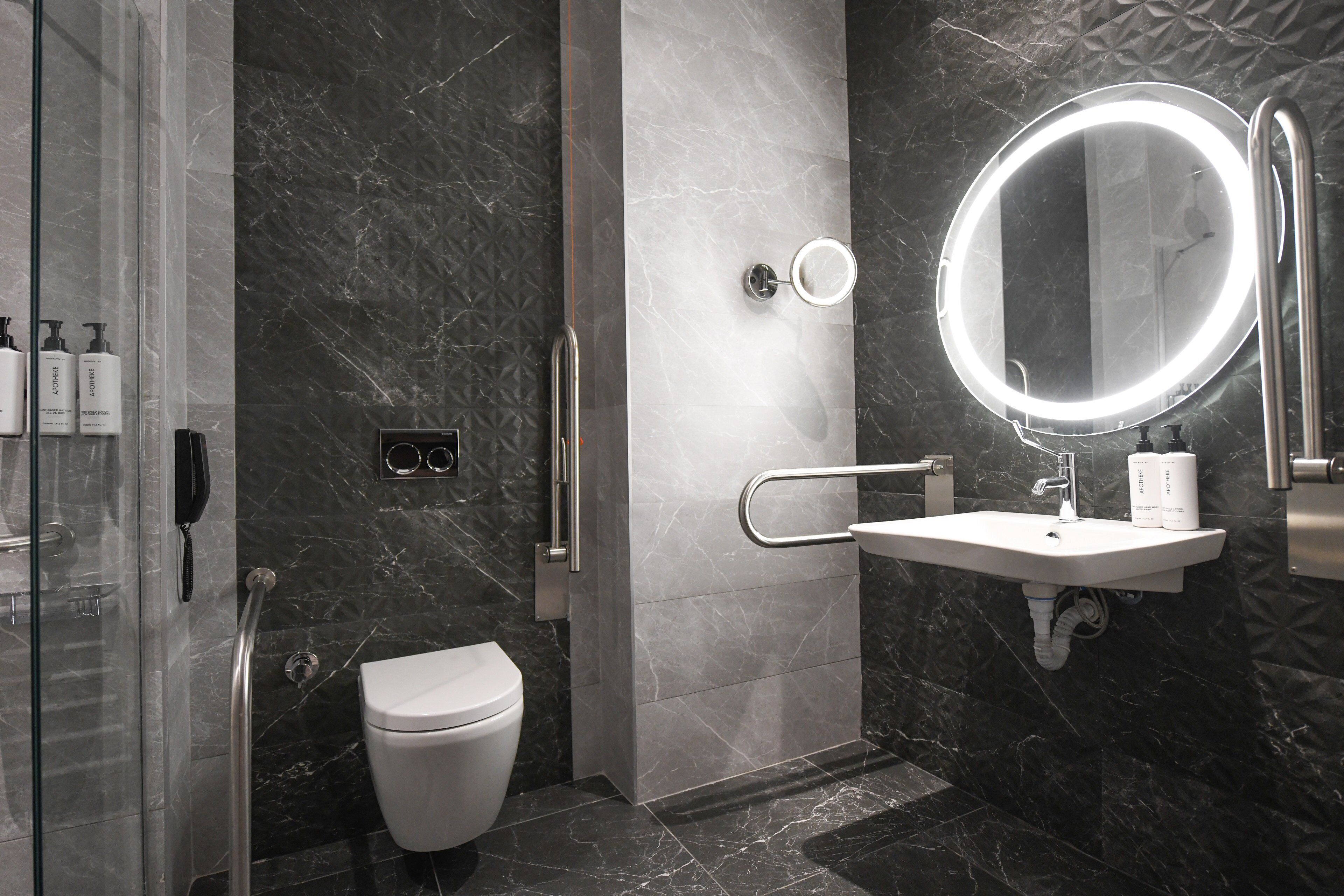 room, 2 single beds, accessible, non smoking | bathroom | shower, rainfall showerhead, hair dryer, bathrobes