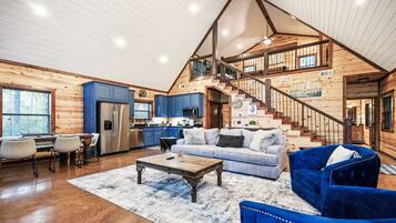 Smart TV, fireplace, video games, Hulu