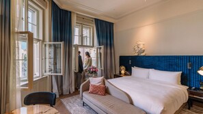 Premium bedding, pillow-top beds, free minibar items, in-room safe