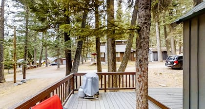 Dog-friendly mountain-view cabin in walkable locale with deck & grill