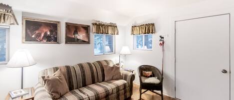 Een televisie, een open haard en een dvd-speler