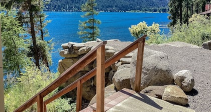 Lakefront home with private dock, 2 decks, lake views & fireplace