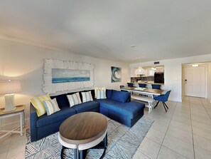 Condo, Ocean View (#O35 - No Pets) | Living area | 42-inch flat-screen TV with digital channels - Ocean Village Club by Distinctive Beach Rentals (St. Augustine)