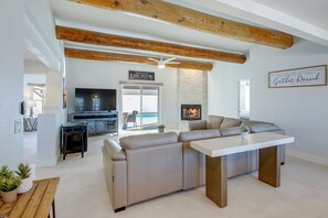 Télévision, cheminée