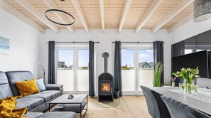 TV, fireplace, table tennis, video library - Lagunen Lodge - fireplace, sauna, terrace, close to the North Sea and the beach, modern (Büsum)